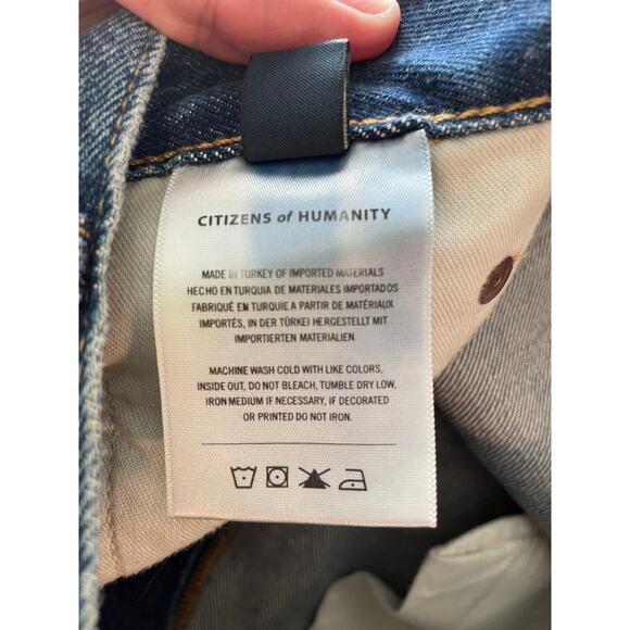 Citizens Of Humanity Ryan Low Slung Unisex blue jeans button fly straight leg 32 - Picture 9 of 10